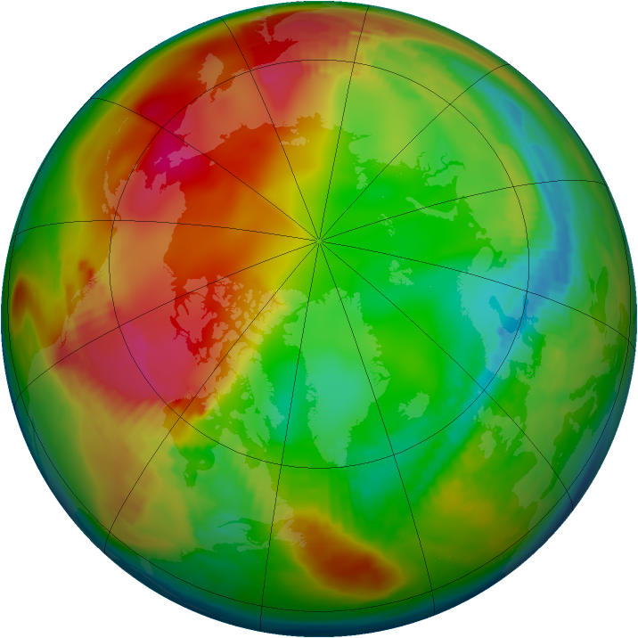 Arctic ozone map for 21 January 1979